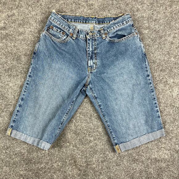 Ralph Lauren Polo Jeans Co Women's Altered Denim Capris Size 4 Blue Y2K Vintage - Picture 1 of 10